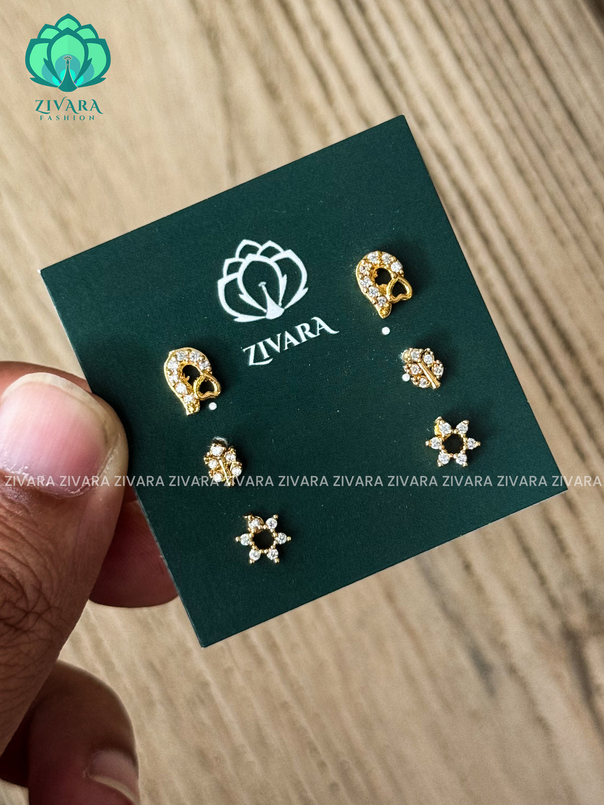 ZYRA-Pack of 3 Small studs /nosepin  - latest jewellery collection- zivara fashion
