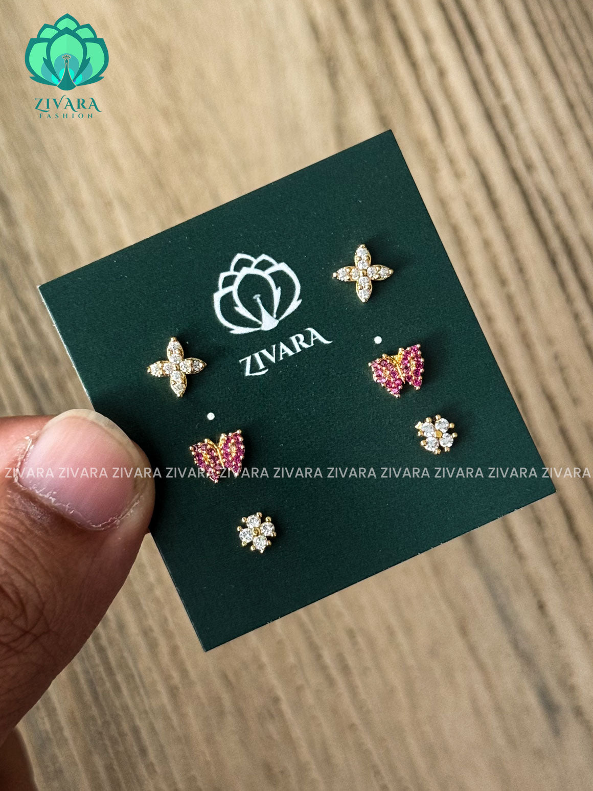 ZYRA-Pack of 3 Small studs /nosepin  - latest jewellery collection- zivara fashion