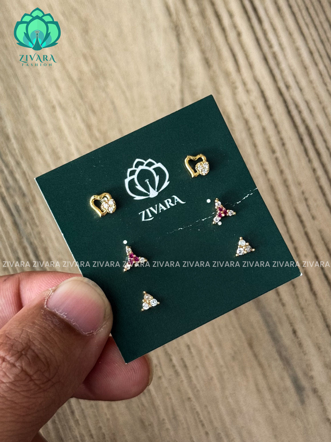 ZYRA-Pack of 3 Small studs /nosepin  - latest jewellery collection- zivara fashion