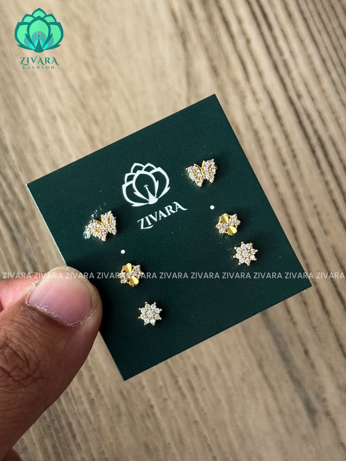 ZYRA-Pack of 3 Small studs /nosepin  - latest jewellery collection- zivara fashion