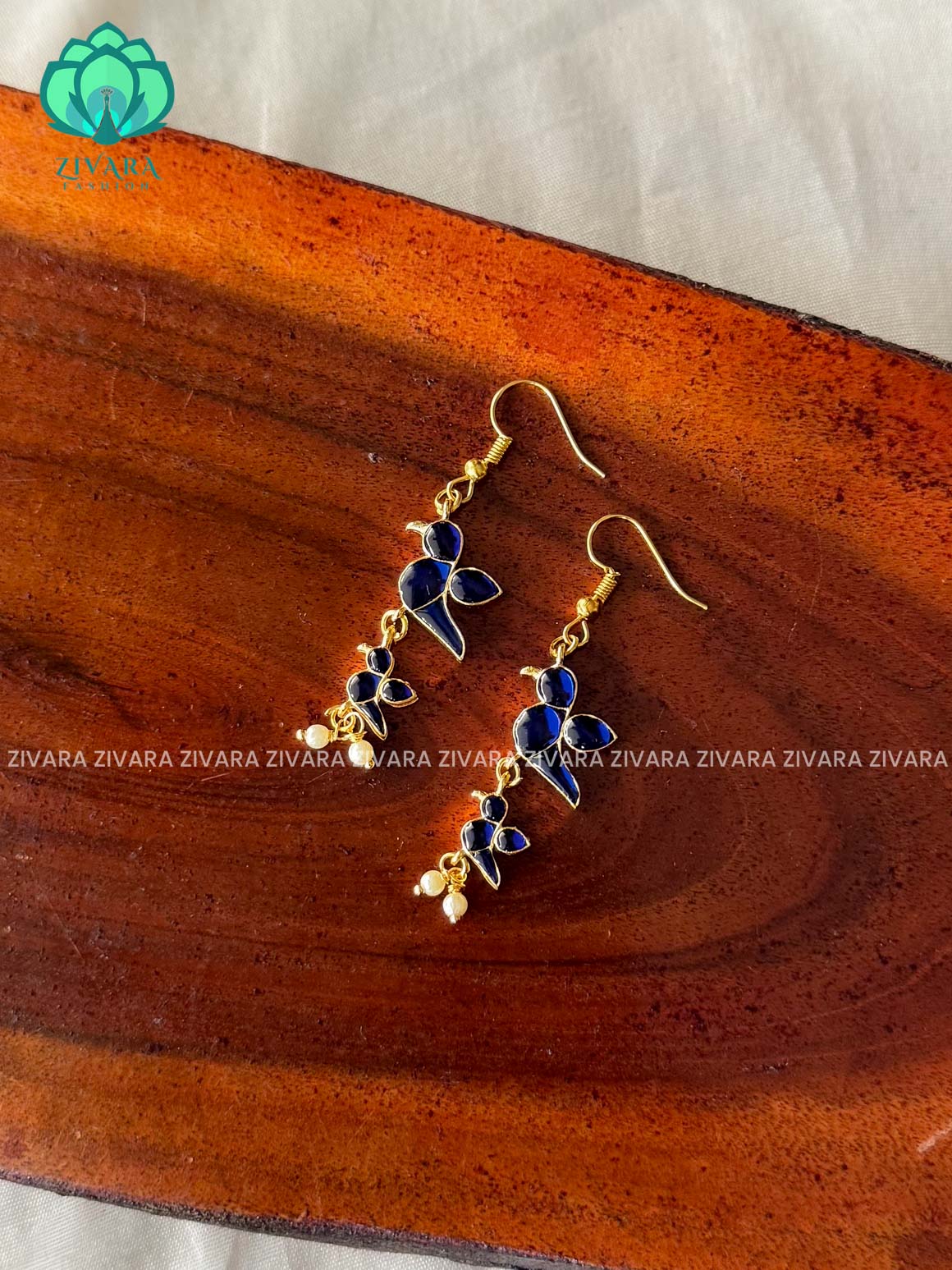 Blue - Tamara Cute enamel parrot dangler (1.5 inch) - latest jewellery collection- zivara fashion