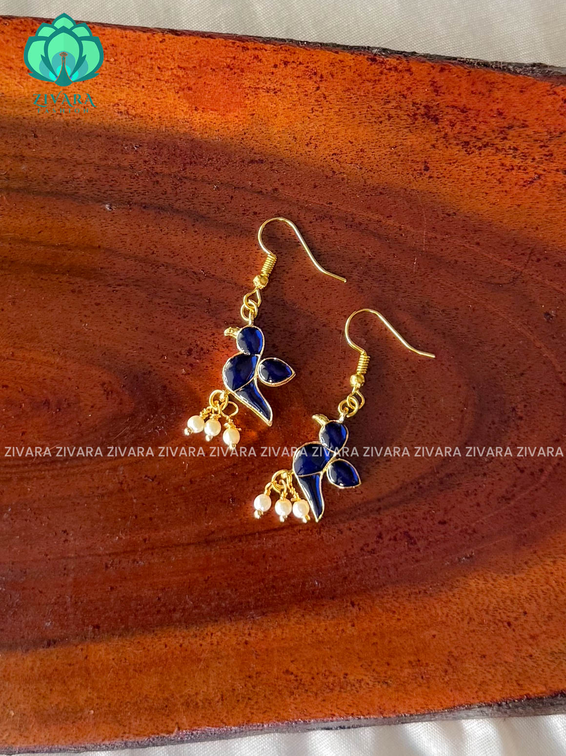 Blue - Tamara Cute enamel parrot dangler (1 inch) - latest jewellery collection- zivara fashion