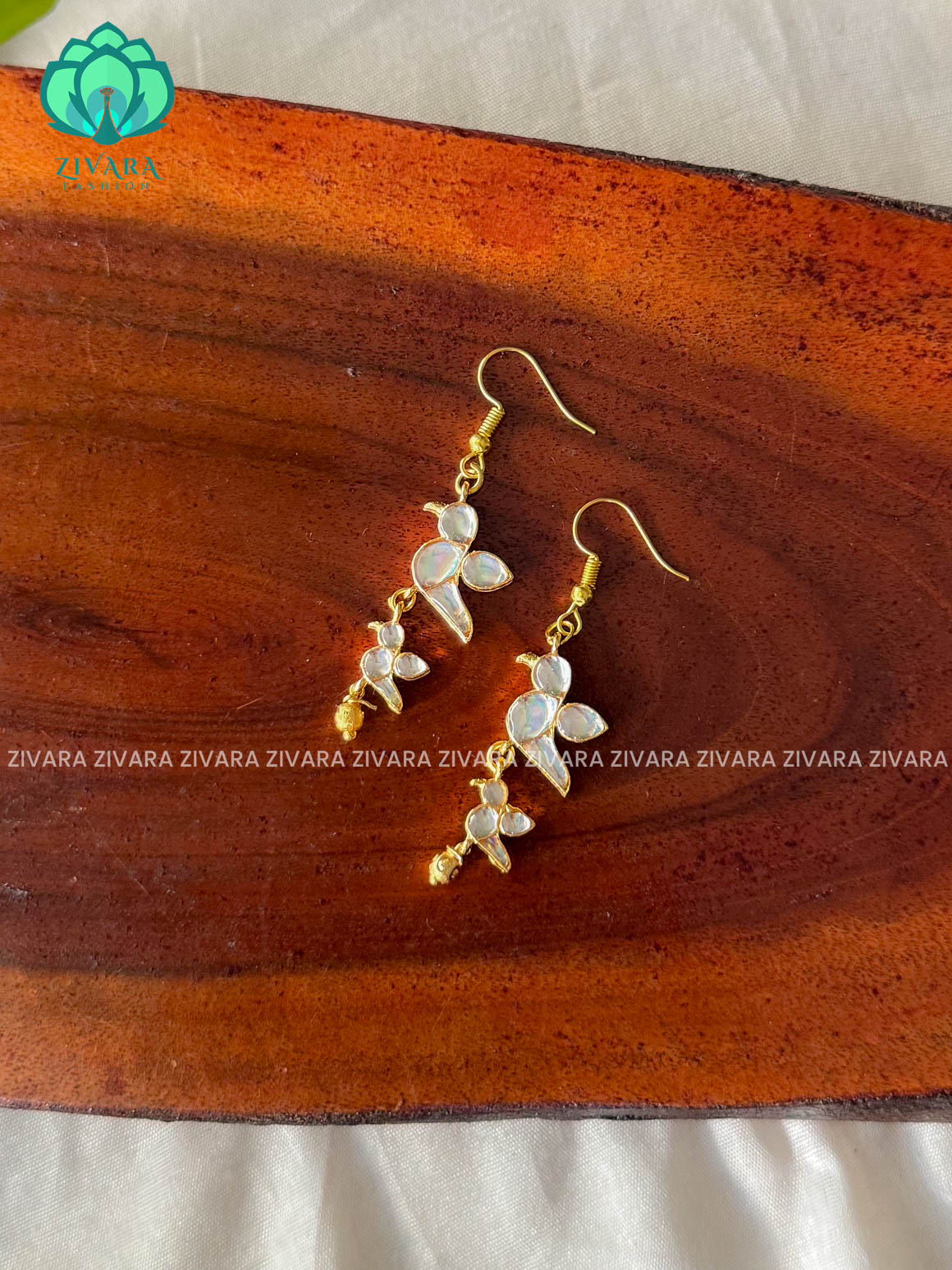 White - Tamara Cute enamel parrot dangler (1.5 inch) - latest jewellery collection- zivara fashion