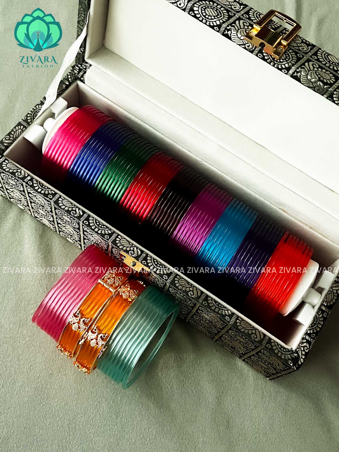 12 SET OF PEACOCK INTERCHANGEABLE  BANGLES  - Premium quality bangles - Zivara fashion