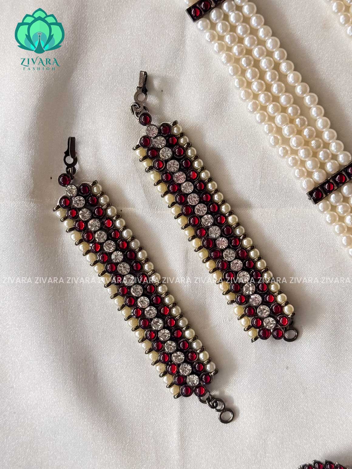 Nataraj- Black polish full bharathanatyam dance set  - latest kemp dance jewellery collection