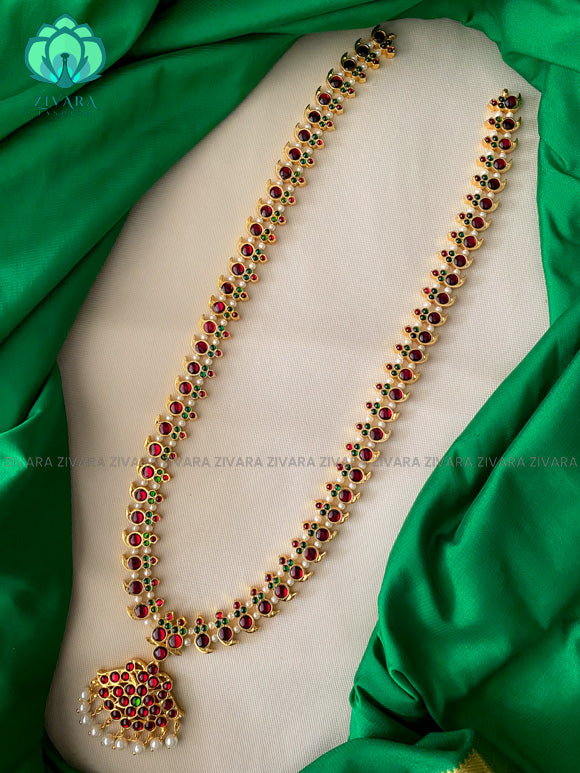 RED AND GREEN- SHRIMATHI  - HANDMADE LONG NECKWEAR- latest kemp dance jewellery collection