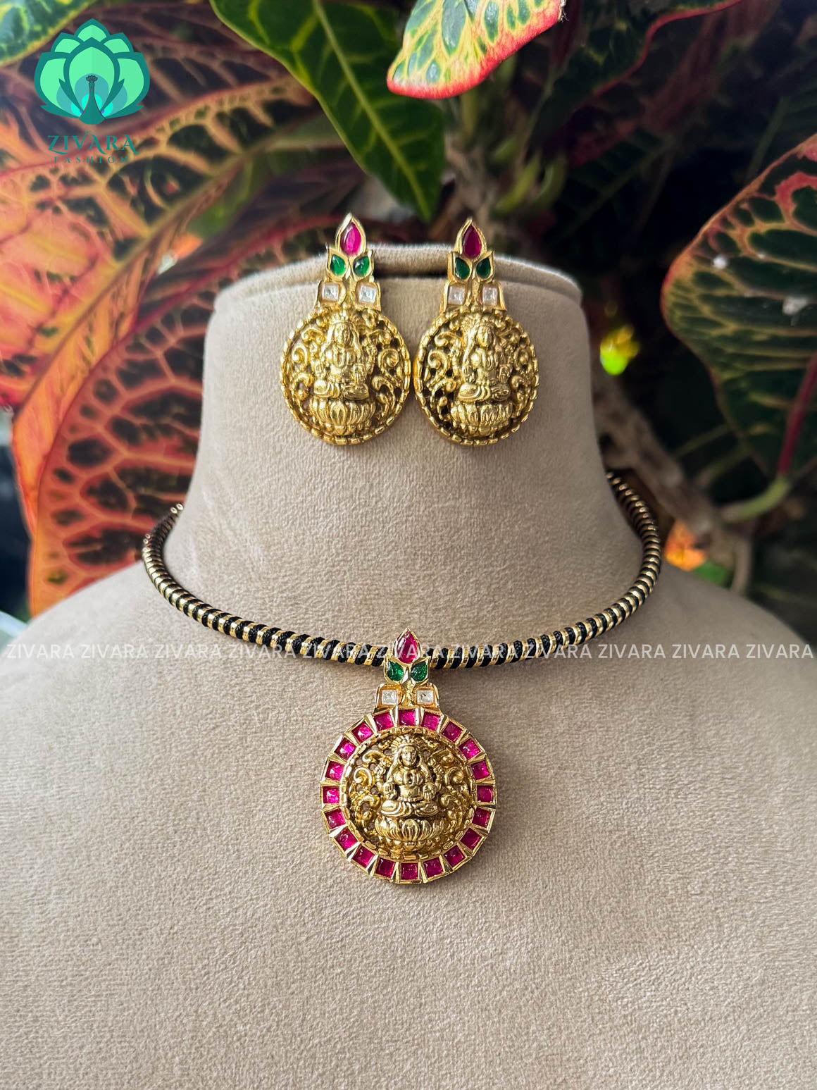 BRIDAL JADAU   -Traditional south indian premium neckwear with earrings- Zivara Fashion- latest jewellery design