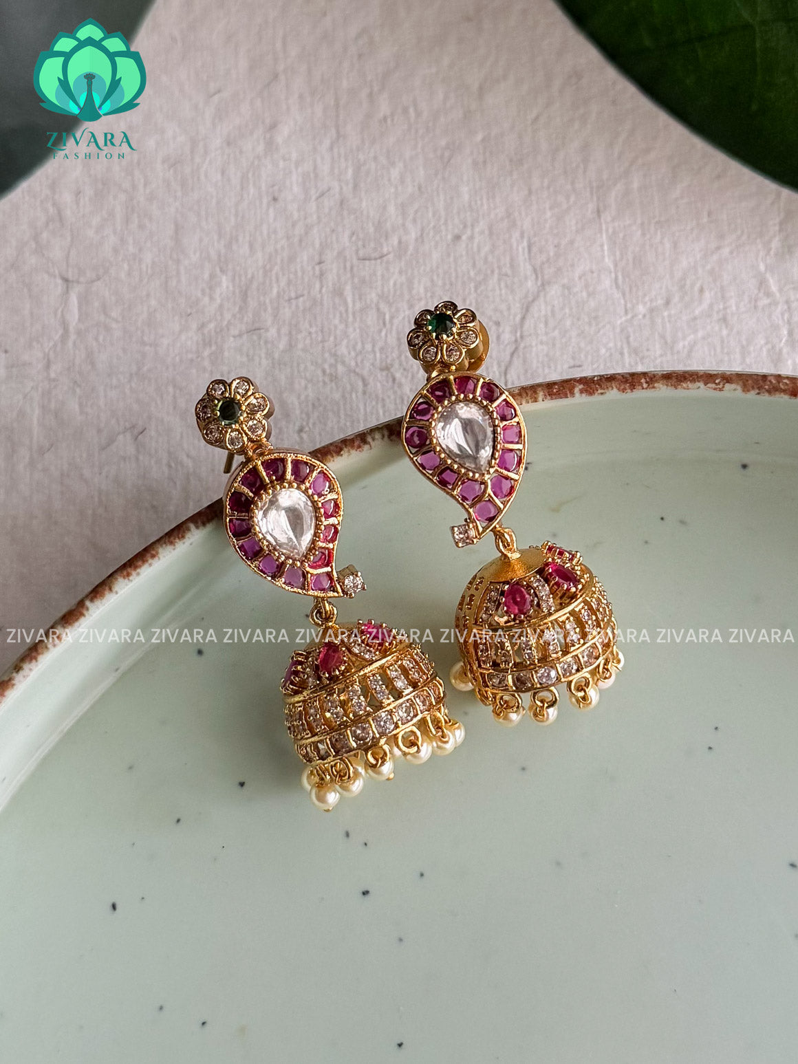 REAL KEMP MEDIUM SIZE Hotselling MANGA BRIDAL  jhumka - latest trending collection