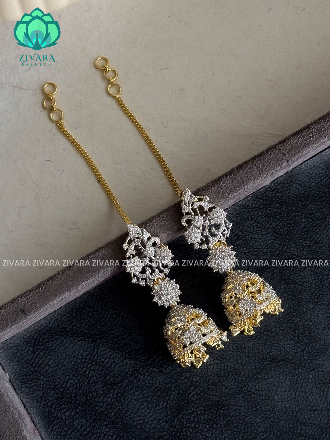 KUSHBOO - AD JHUMKA WITH MAATAL   latest jewellery collection- zivara fashion