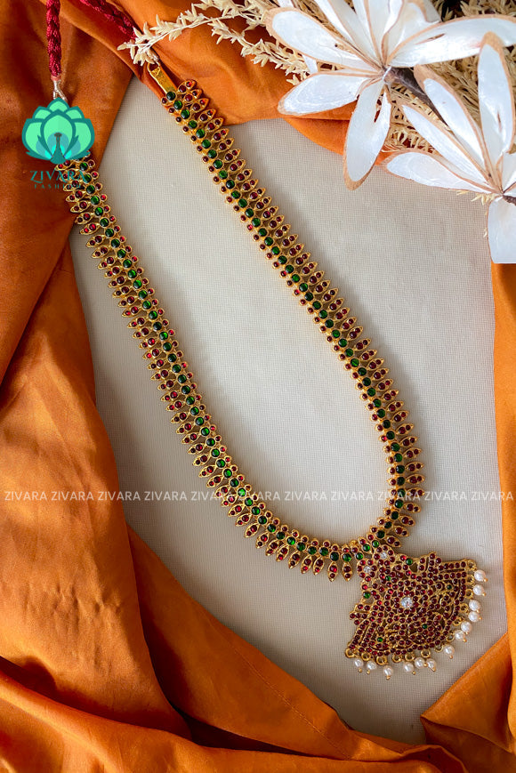 RED AND GREEN- INDRA  - HANDMADE LONG NECKWEAR- latest kemp dance jewellery collection