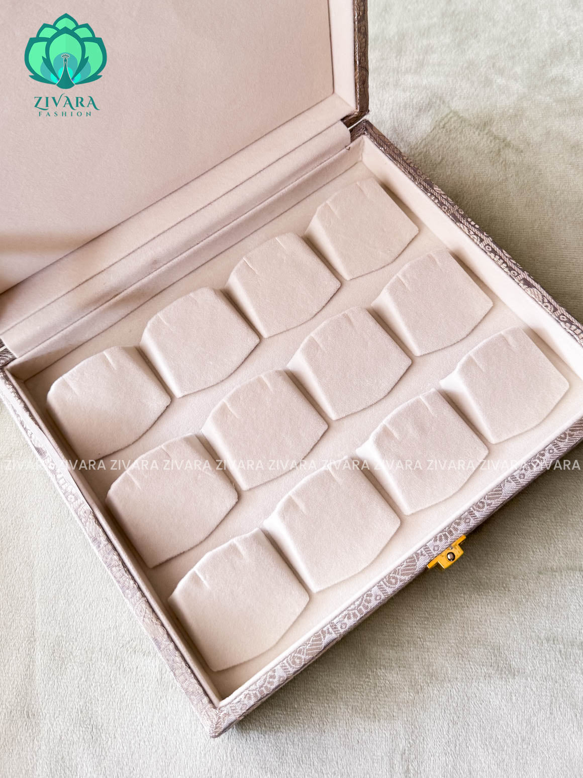 SILVER BROCADE -JHUMKA BOX - JEWELLERY ORGANISER FOR GOLD JEWELLERY - ZIVARA FASHION