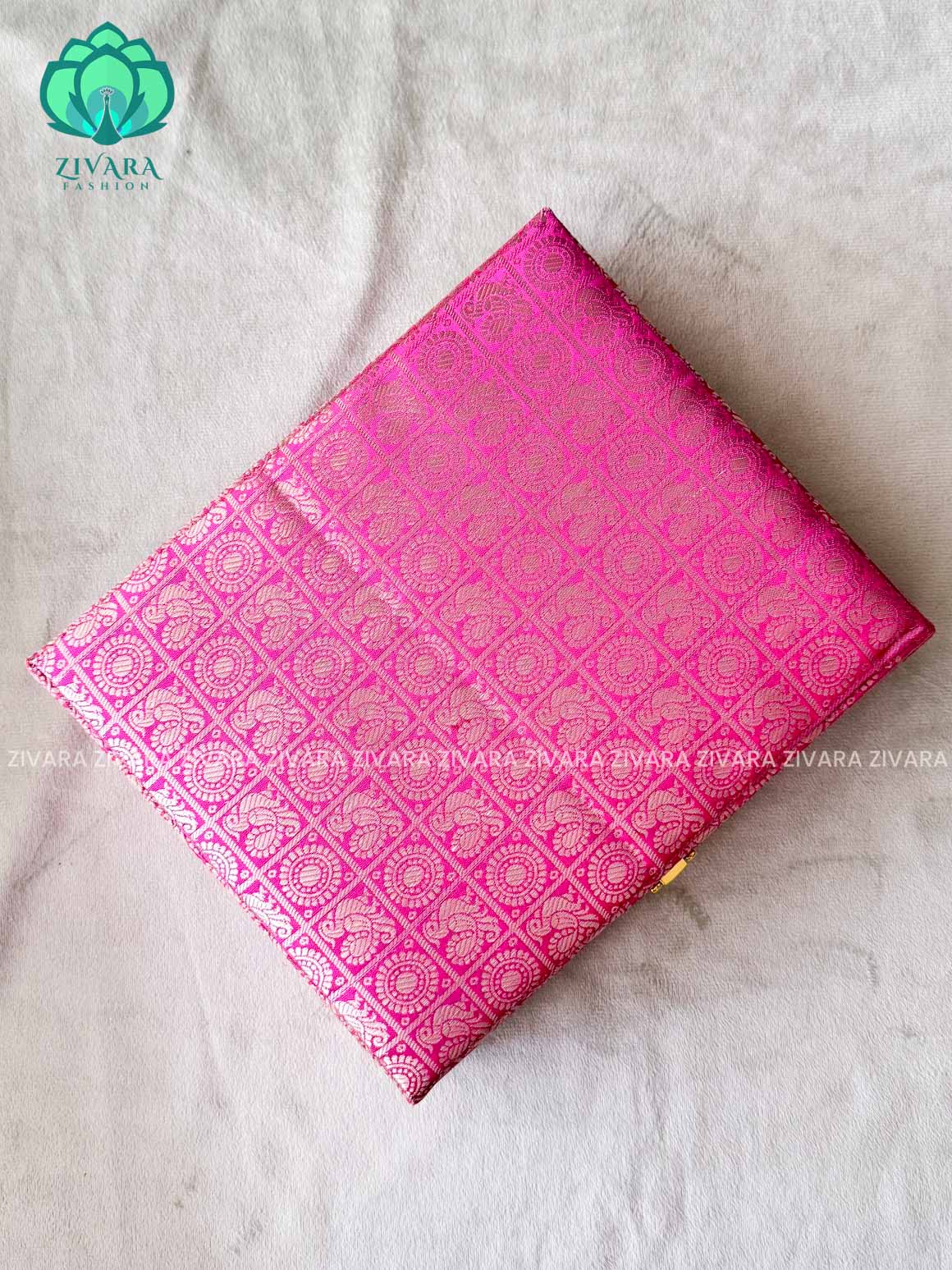 MAGENTA PINK BROCADE -JHUMKA BOX - JEWELLERY ORGANISER FOR GOLD JEWELLERY - ZIVARA FASHION