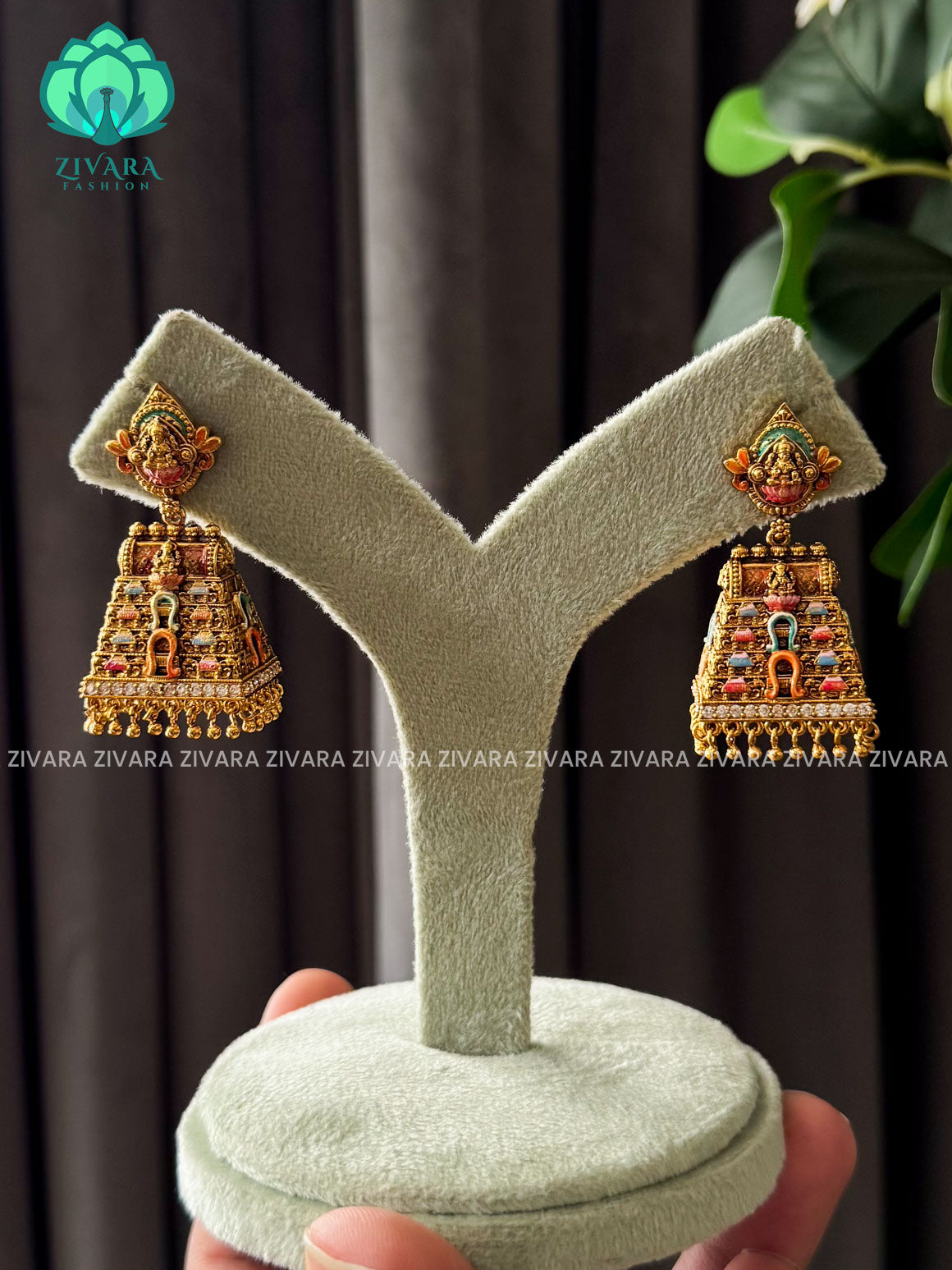 Madhurya handpainted jhumkas- BRIDAL GOPURAM - latest jewellery collection- zivara fashion