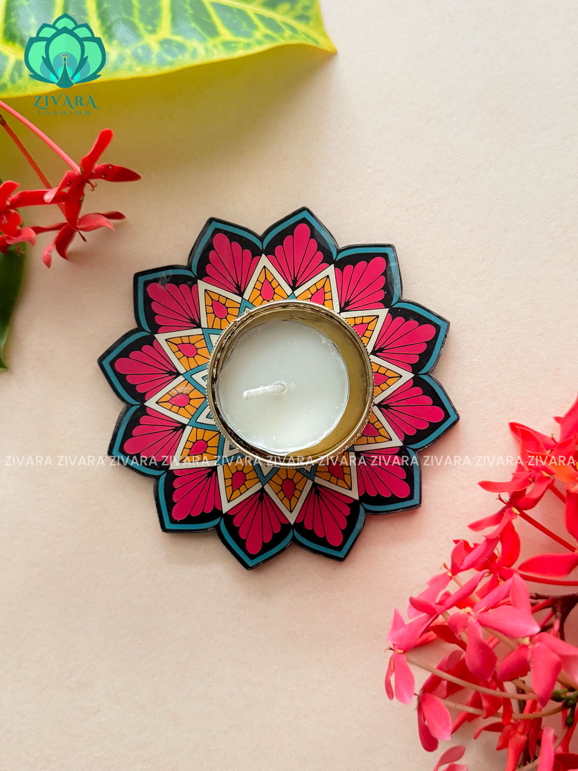 Colourful mandala themed 4 inch diya - unique gifting ideas for the festive season-zivara fashion