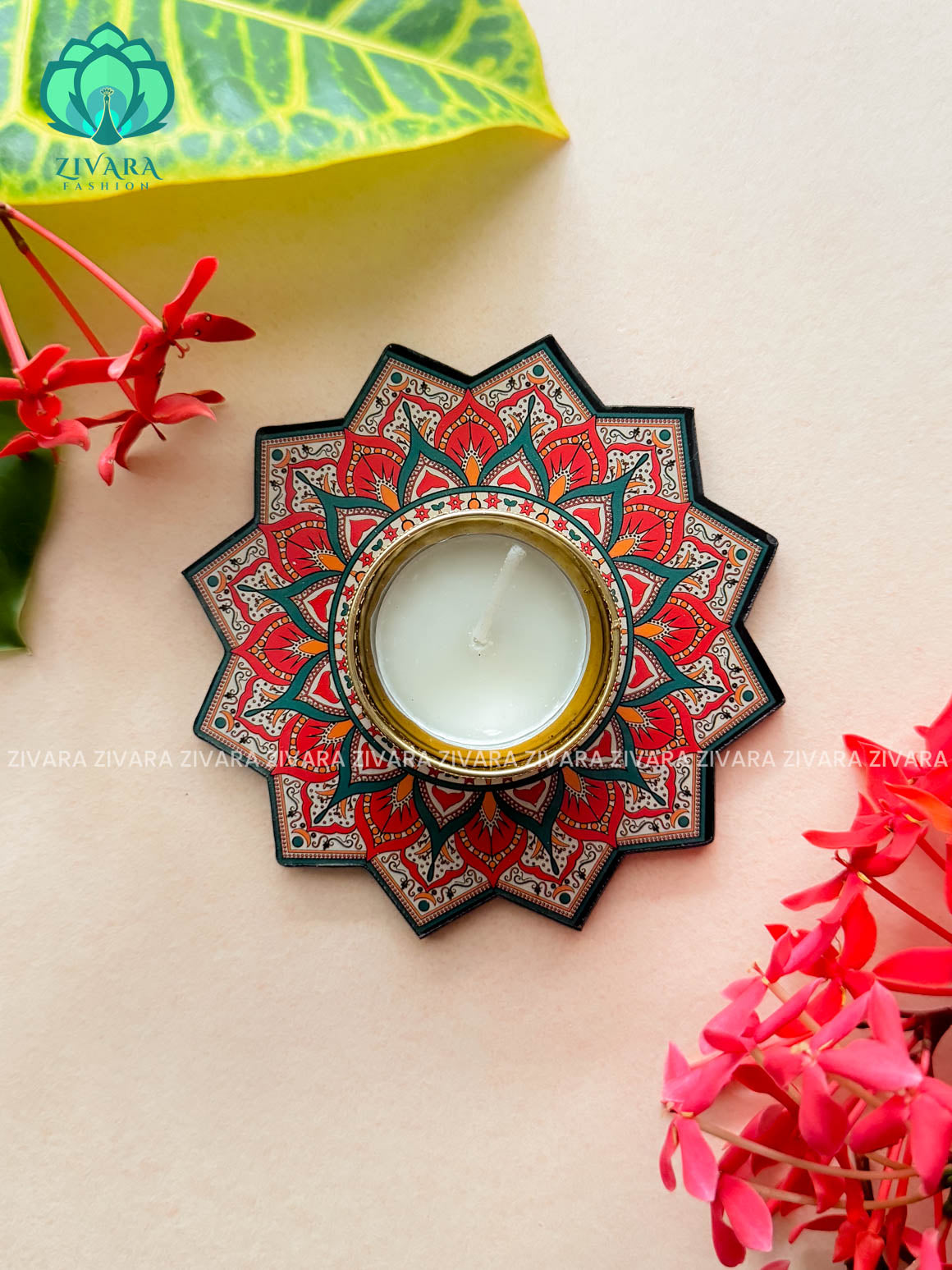 Colourful mandala themed 4 inch diya - unique gifting ideas for the festive season-zivara fashion