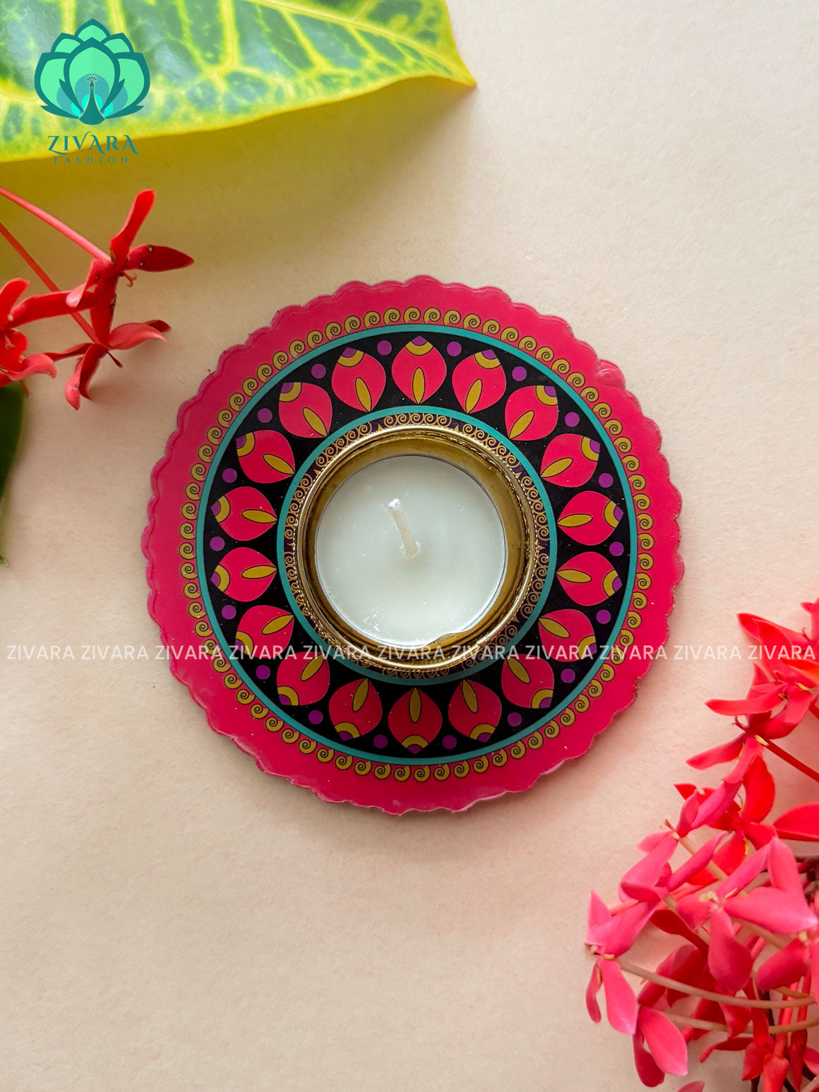 Colourful mandala themed 4 inch diya - unique gifting ideas for the festive season-zivara fashion