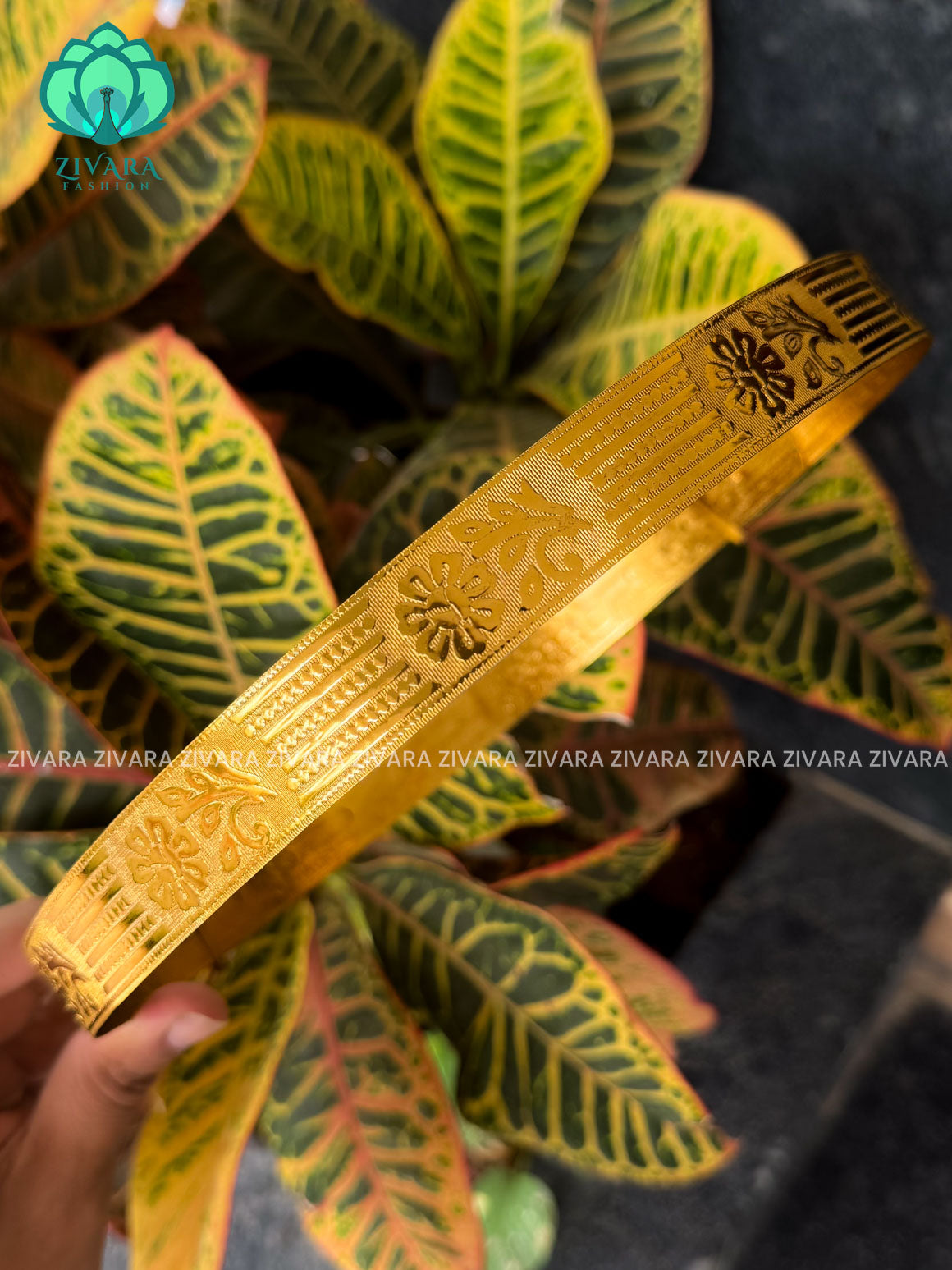 ADULT SIZE SELF DESIGN SUBTLE GOLD POLISH  ADJUSTABLE HIPBELT(29- 39 INCHES ) Latest South indian premium quality hipbelt collection- Zivara Fashion