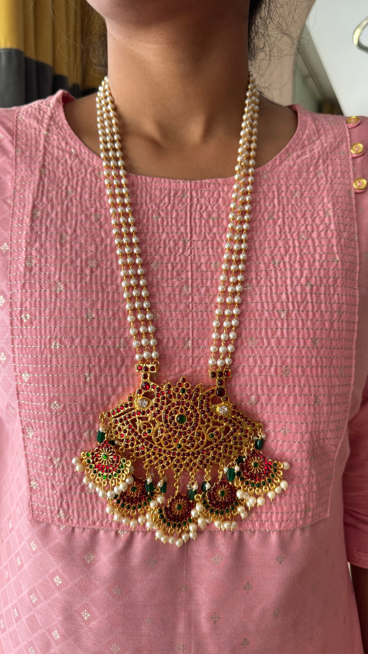 Revathy - Kemp long neckwear jewellery- south indian jewellery