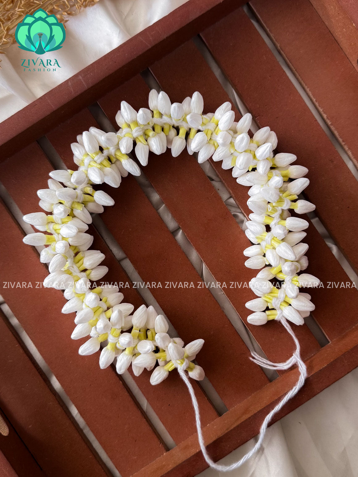 String of  16" hand strung PREMIUM TRENDING JASMINE LOOK ALIKE - REUSABLE HAIR ACCESSORIES-ZIVARA FASHION