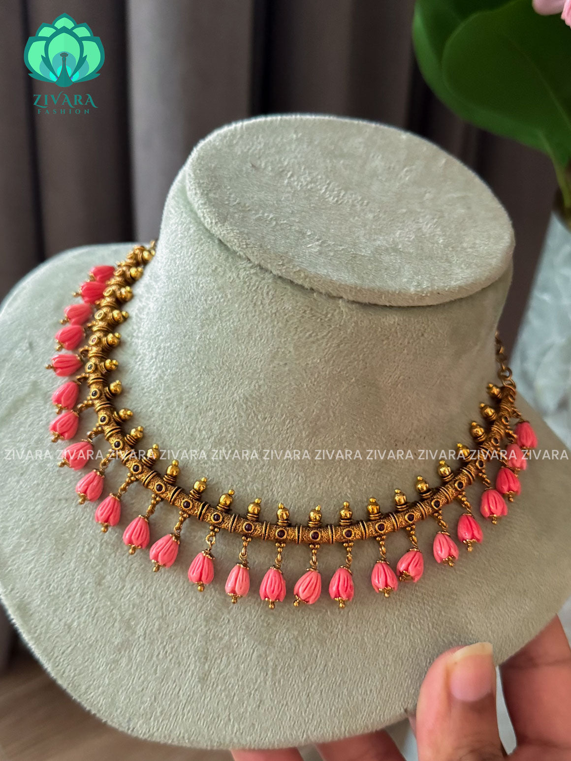 Pavalamalli beads  -Traditional south indian premium neckwear without earrings- Zivara Fashion- latest jewellery design