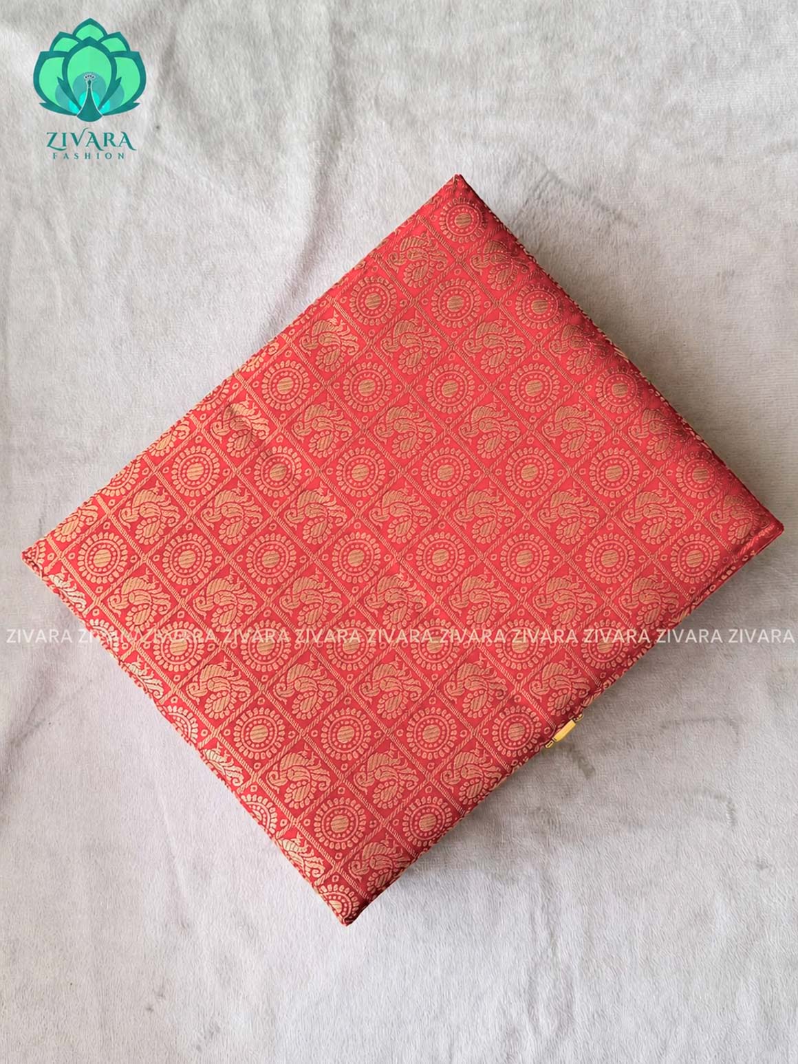 CRIMSON RED BROCADE - JHUMKA BOX - JEWELLERY ORGANISER FOR GOLD JEWELLERY - ZIVARA FASHION