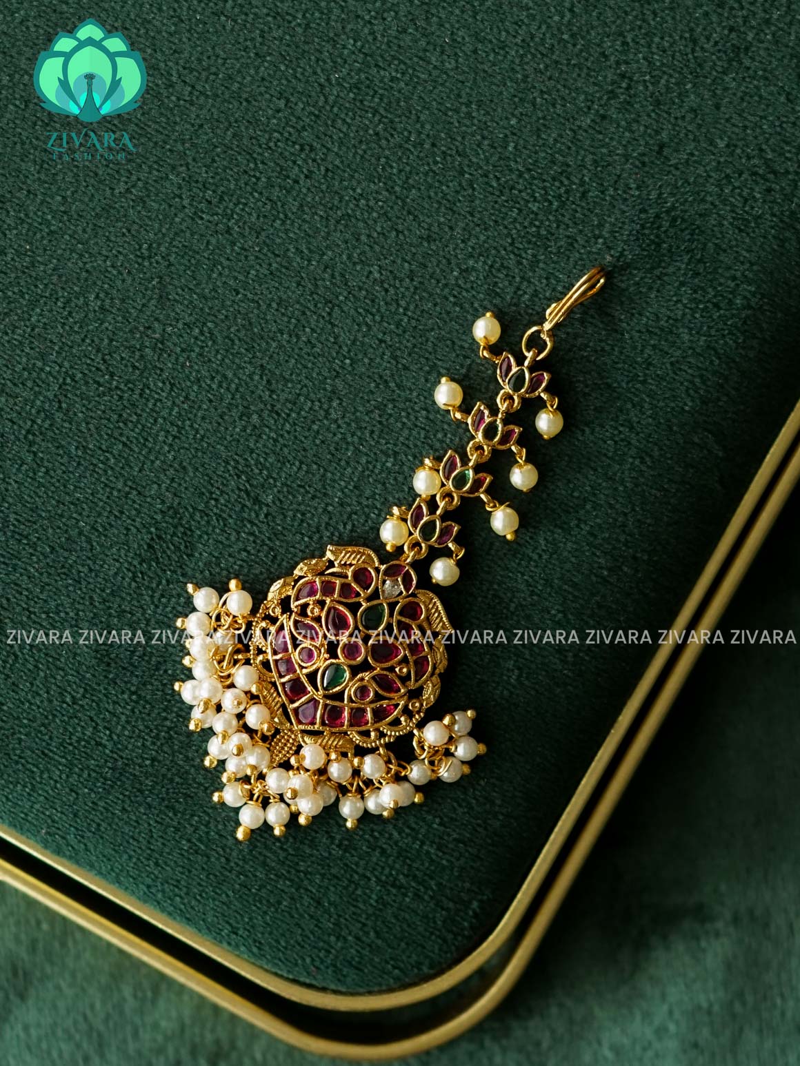 REAL KEMP TIKKA/CHUTTI -  bridal head accessory- latest bridal collection - Zivara fashion