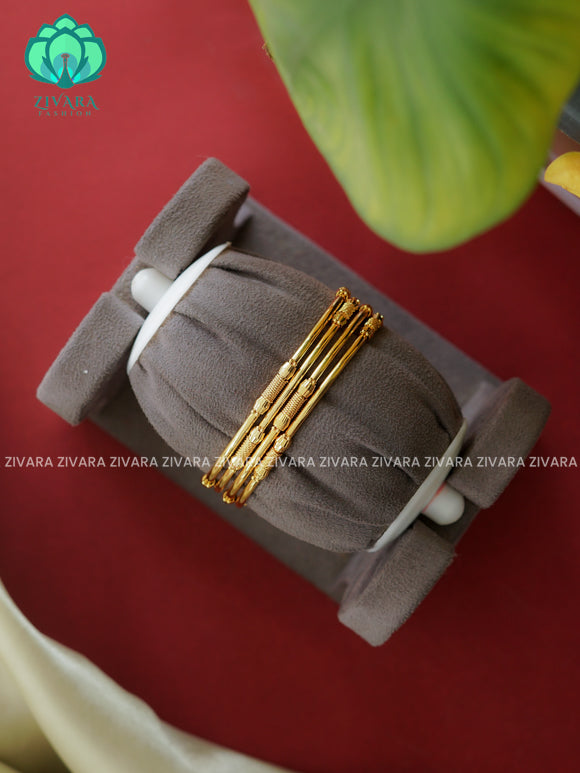 4 piece gold polish - Premium quality daily use bangles - Zivara fashion