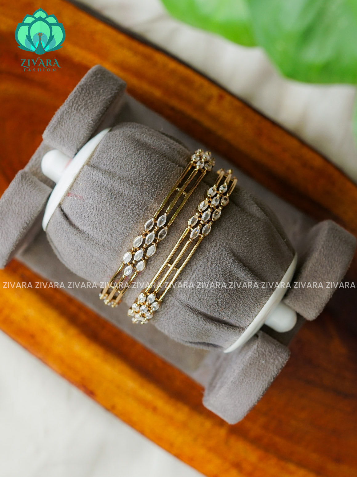 2 PIECE designer -Premium SUBTLE GOLD FINISH bangles- latest jewellery collection- Zivara Fashion