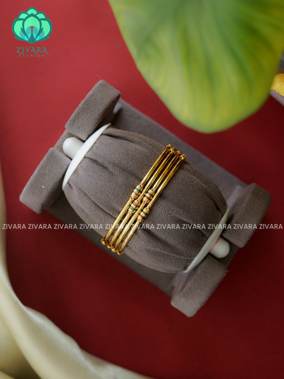 4 piece gold polish - Premium quality daily use bangles - Zivara fashion