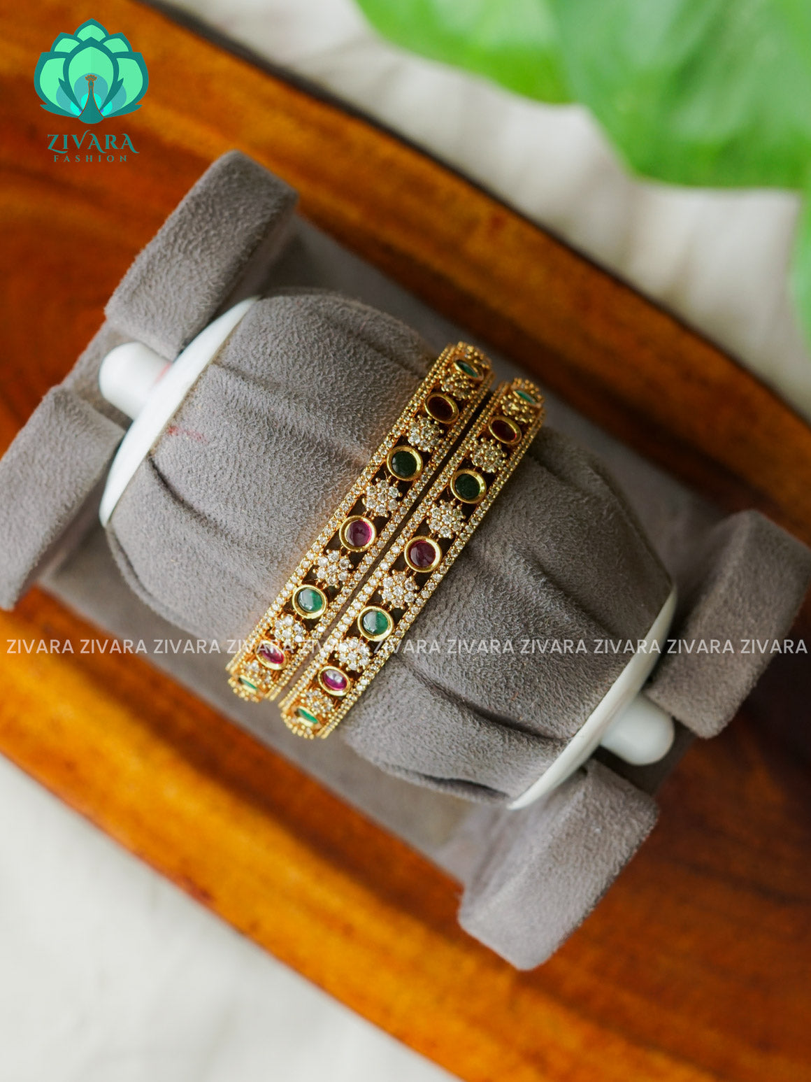 2 PIECE designer -Premium SUBTLE GOLD FINISH bangles- latest jewellery collection- Zivara Fashion