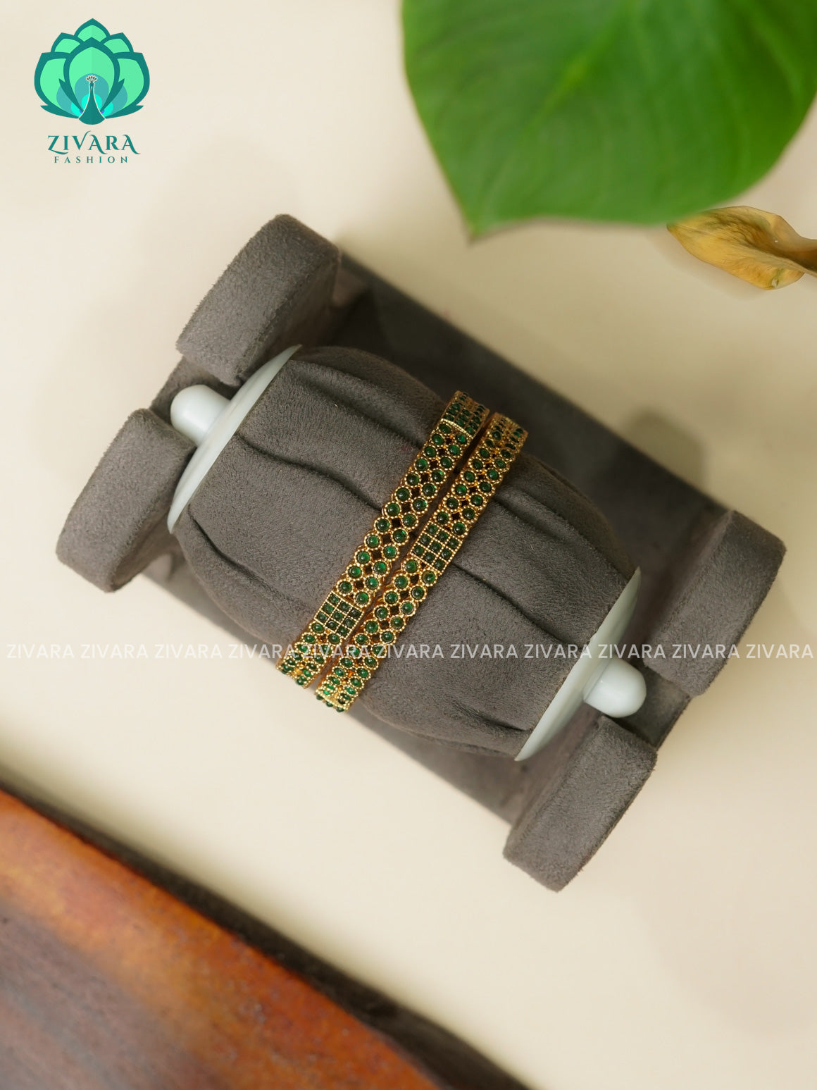 GREEN - 2 PIECE  -NORMAL MATTE  FINISH bangles- latest jewellery collection- Zivara Fashion