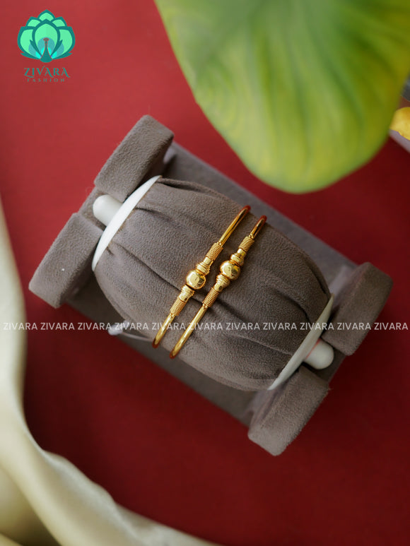 2 piece gold polish - Premium quality daily use bangles - Zivara fashion