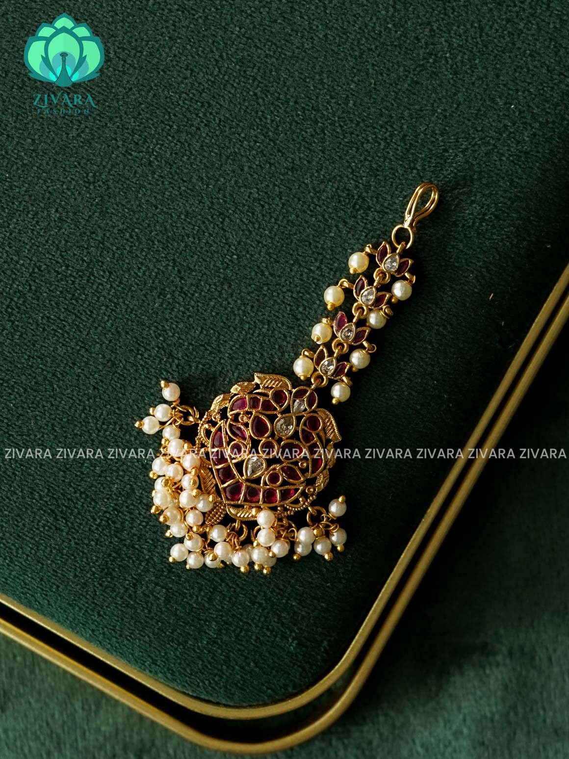 REAL KEMP TIKKA/CHUTTI -  bridal head accessory- latest bridal collection - Zivara fashion