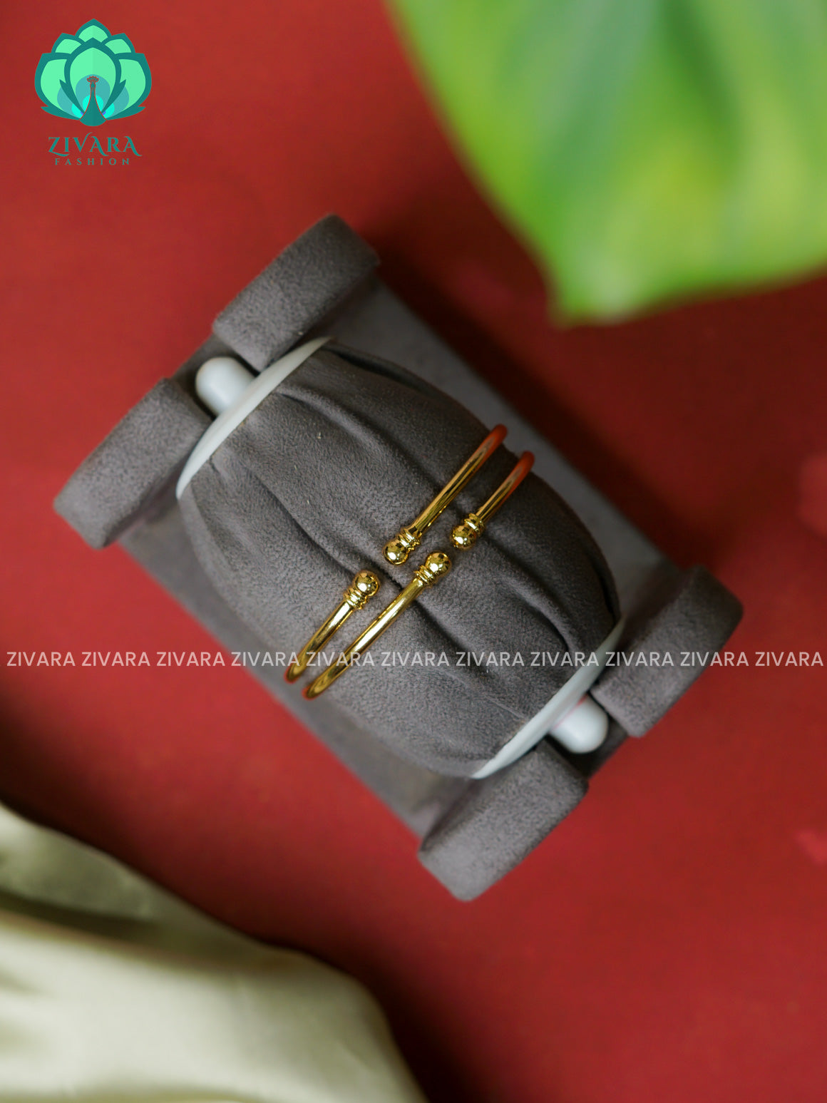 2 piece gold polish - OPEN  Premium quality daily use bangles - Zivara fashion