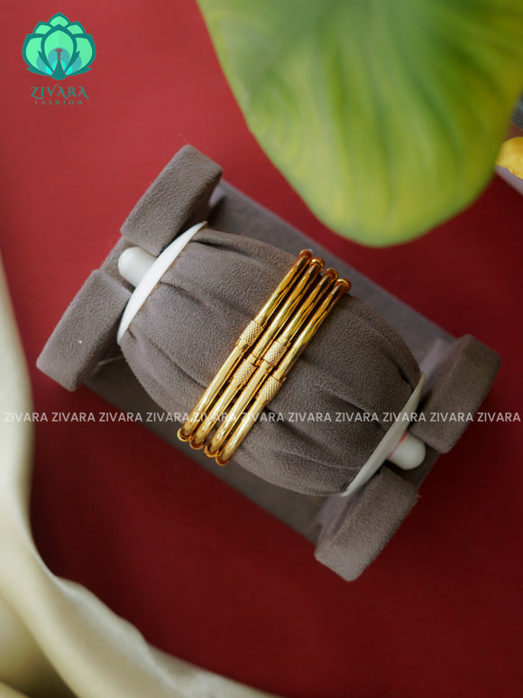 4 piece gold polish - Premium quality daily use bangles - Zivara fashion