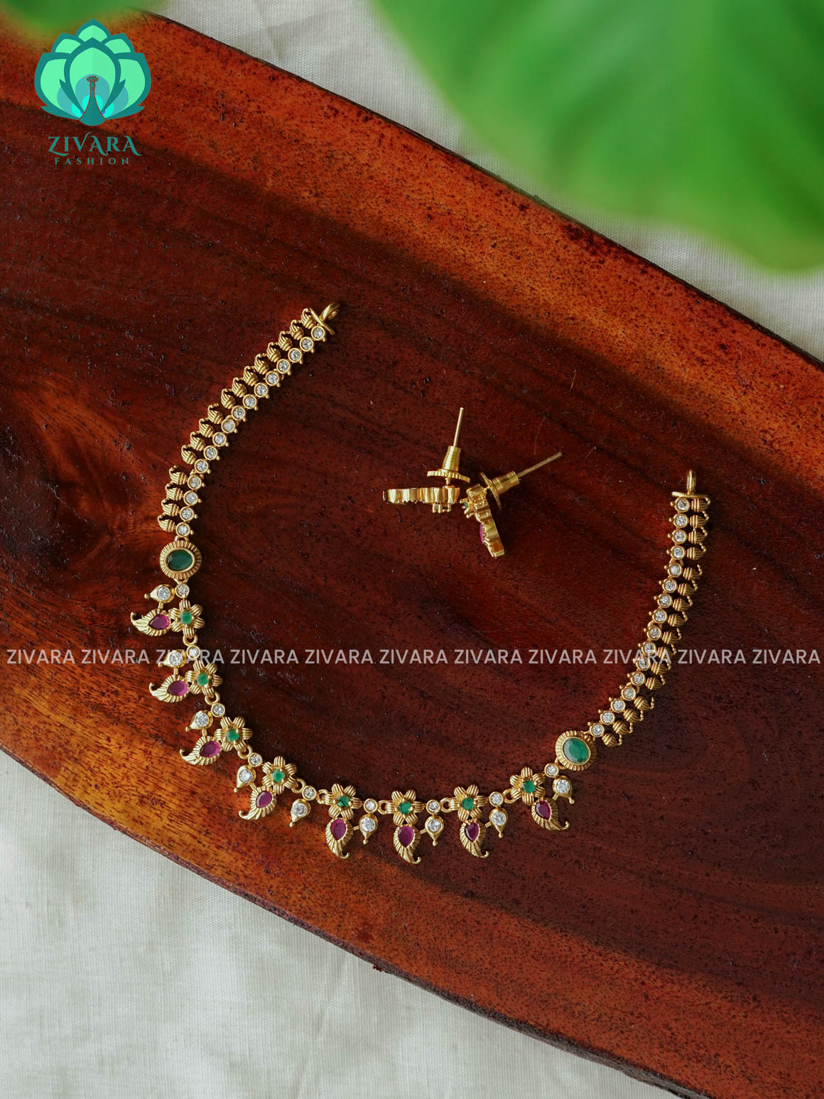 SIMPLE ELEGANT KIDS FRIENDLY -Traditional south indian premium neckwear with earrings- Zivara Fashion- latest jewellery design.