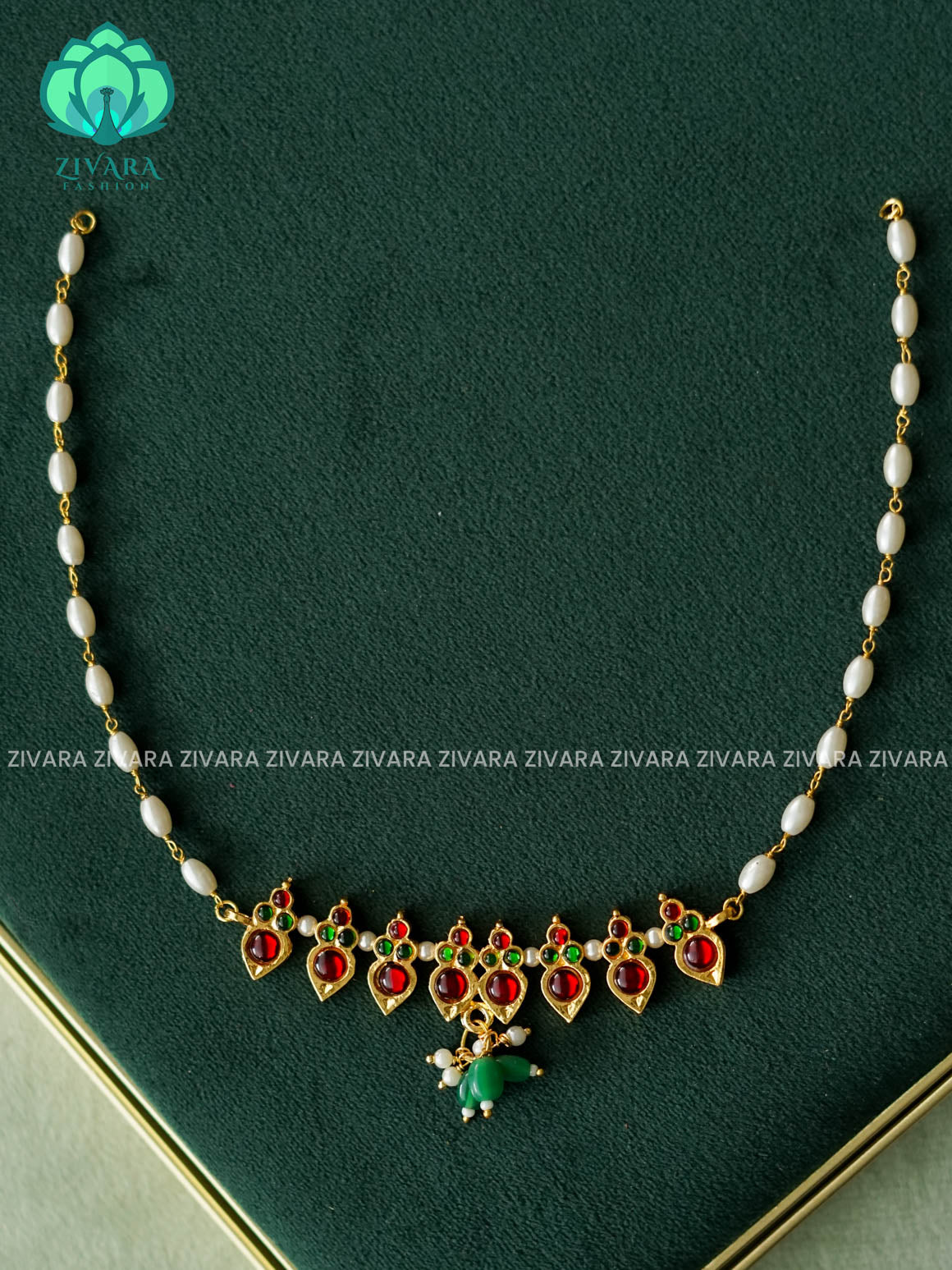 RED AND GREEN- MRINALINI  - HANDMADE choker- latest kemp dance jewellery collection