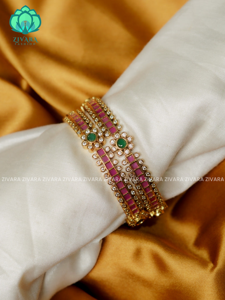 2 PIECE designer  -Premium VINTAGE FINISH bangles- latest jewellery collection- Zivara Fashion