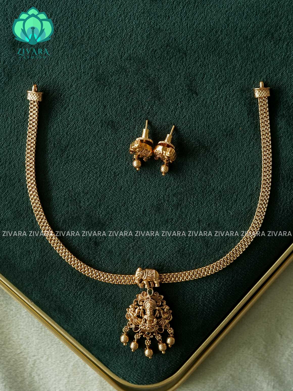 ELEPHANT TEMPLE  FLEXIBLE CHAIN  - Traditional south indian premium neckwear - Zivara Fashion- latest jewellery design
