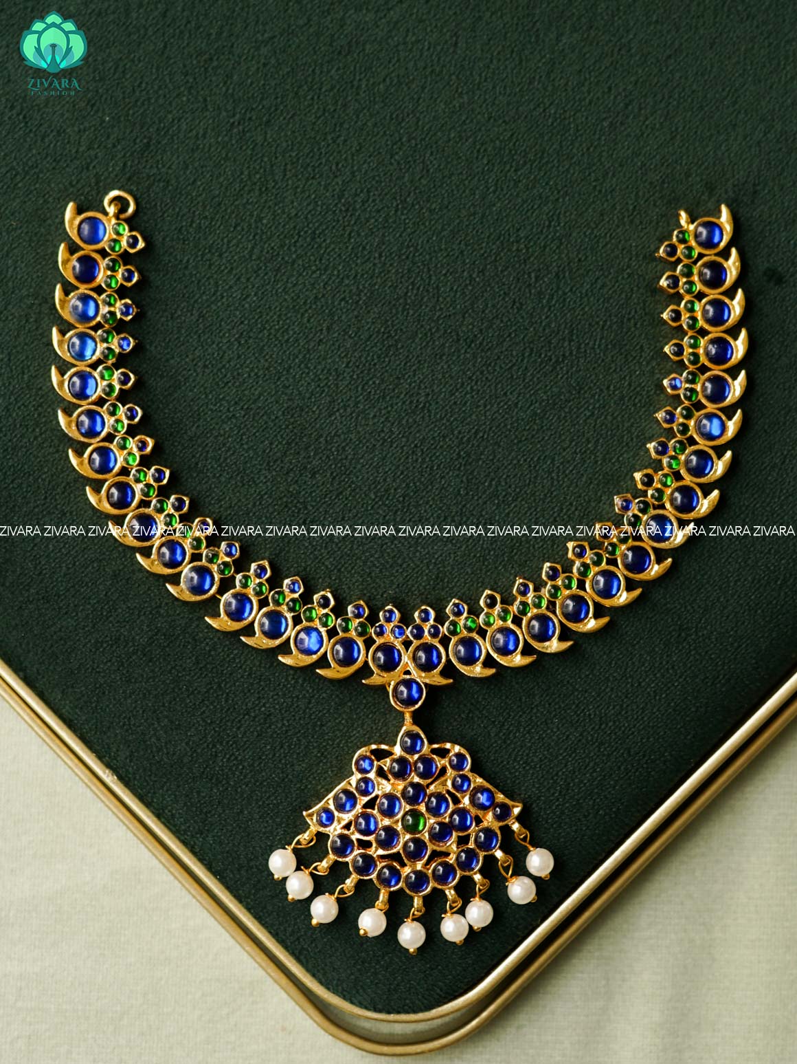 BLUE AND GREEN - ANUJA - HANDMADE NECKWEAR  - latest kemp dance jewellery collection