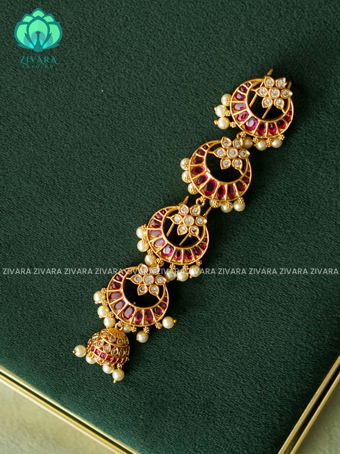 CHAND REAL KEMP STONE JADABILLAI  - TRADITIONAL HAIR ACCESSORIES - ZIVARA FASHION