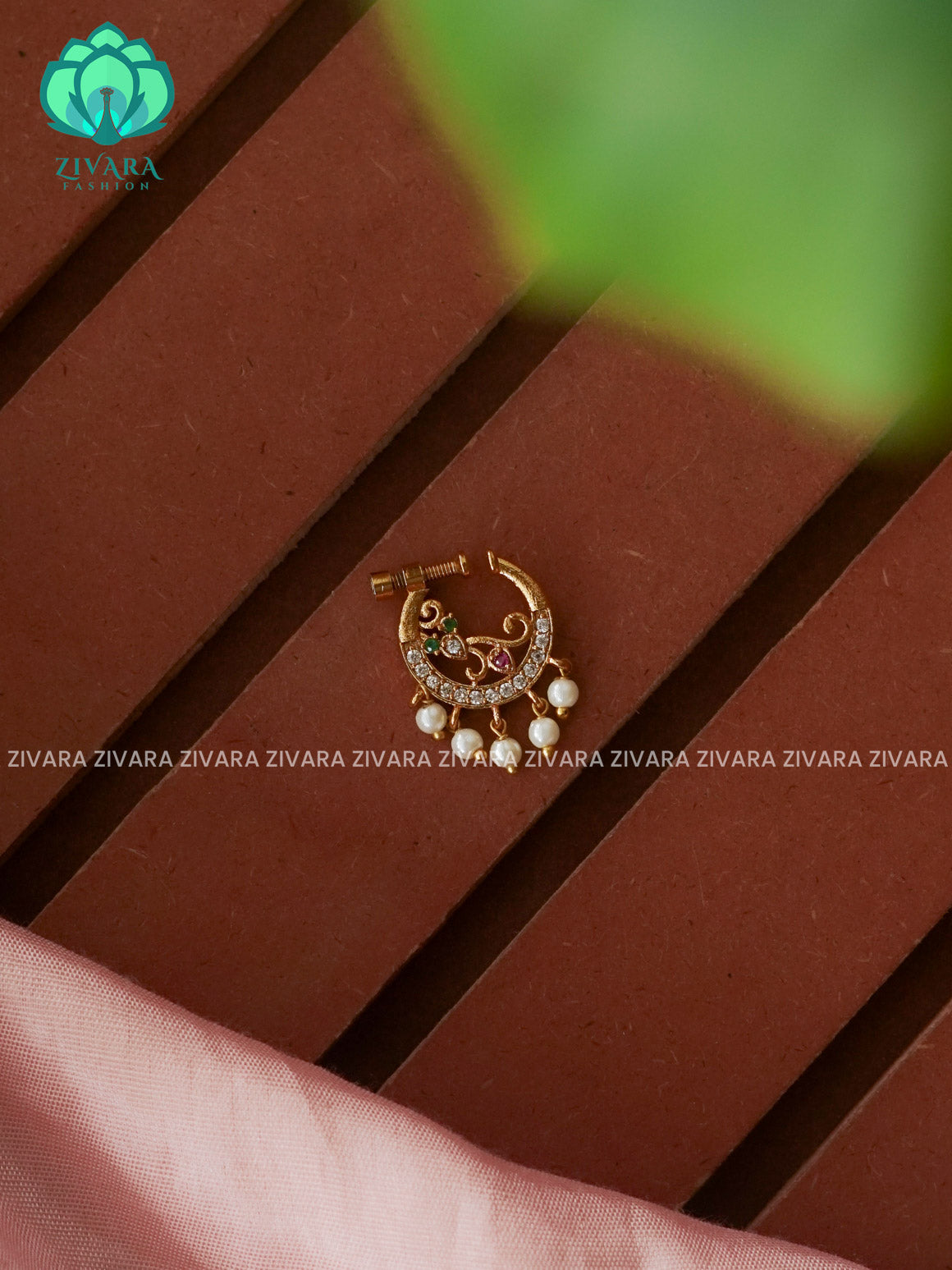 TRADITIONAL RING TYPE NON PIERCING NOSEPIN- ZIVARA FASHION