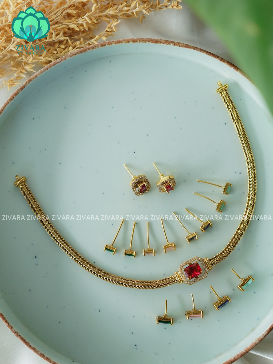 KIDS FRIENDLY Interchangable hotselling NECKWEAR with earrings - latest pocket friendly south indian jewellery collection