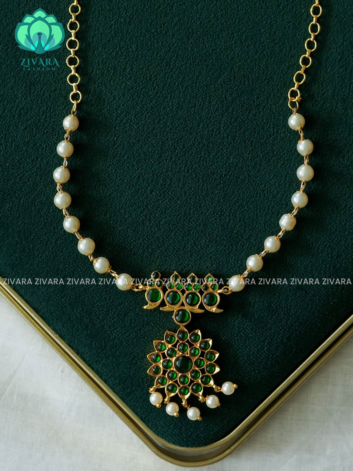 GREEN - Amudha - Simple pendant chains/neckwears - zivara fashion