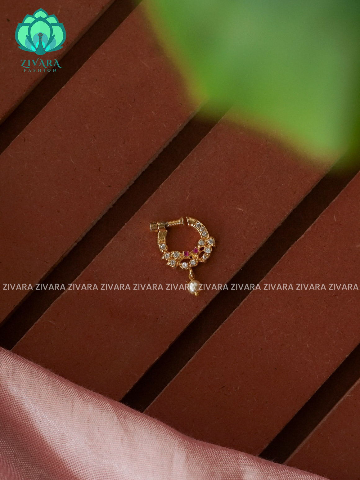 TRADITIONAL RING TYPE NON PIERCING NOSEPIN- ZIVARA FASHION