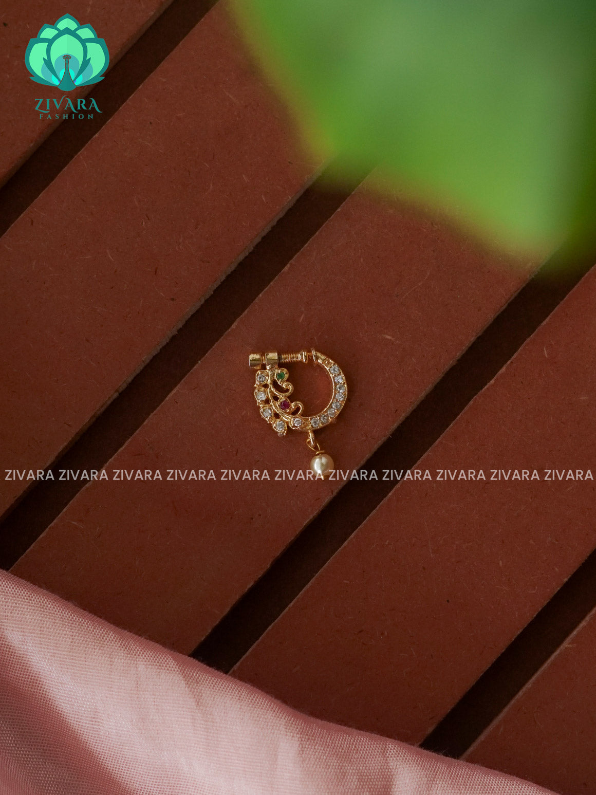 TRADITIONAL RING TYPE NON PIERCING NOSEPIN- ZIVARA FASHION