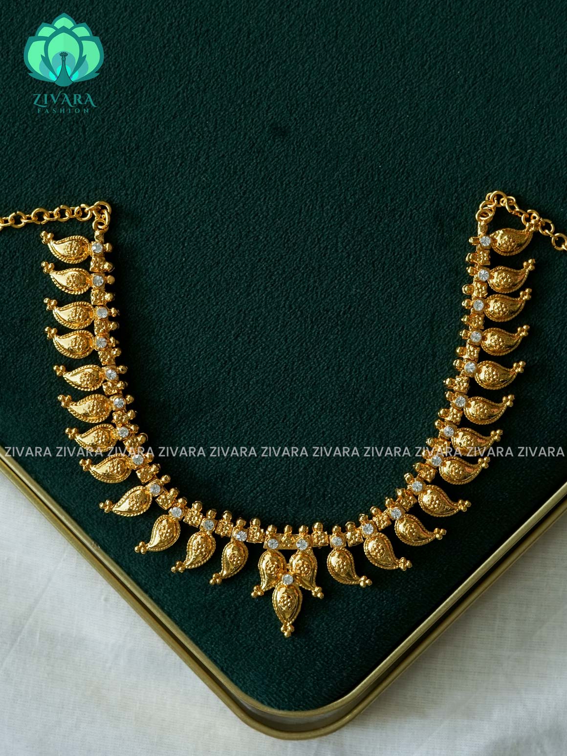 MANGO  Traditional south indian premium neckwear with earrings- Zivara Fashion- latest jewellery desigN
