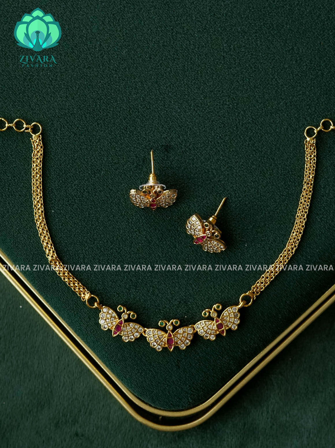 BUTTERFLY KIDS  EXCLUSIVE (3 INCH PLUS EXTENSION) CHOKER  WITH EARRINGS- LATEST JEWELLERY COLLECTION