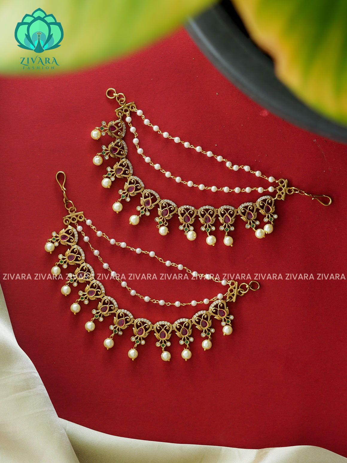 Traditional heavy earchains /maatals- bridal accessory- zivara fashion-latest jewellery collection