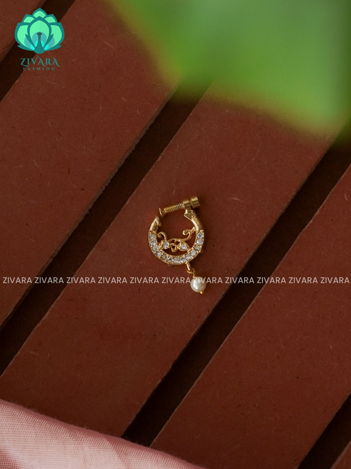 TRADITIONAL RING TYPE NON PIERCING NOSEPIN- ZIVARA FASHION